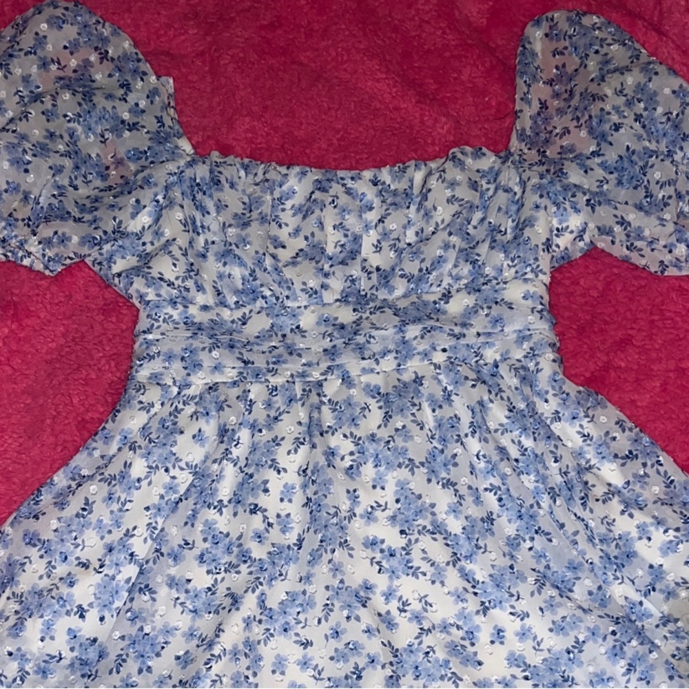 City Triangles Blue and White Floral Dress